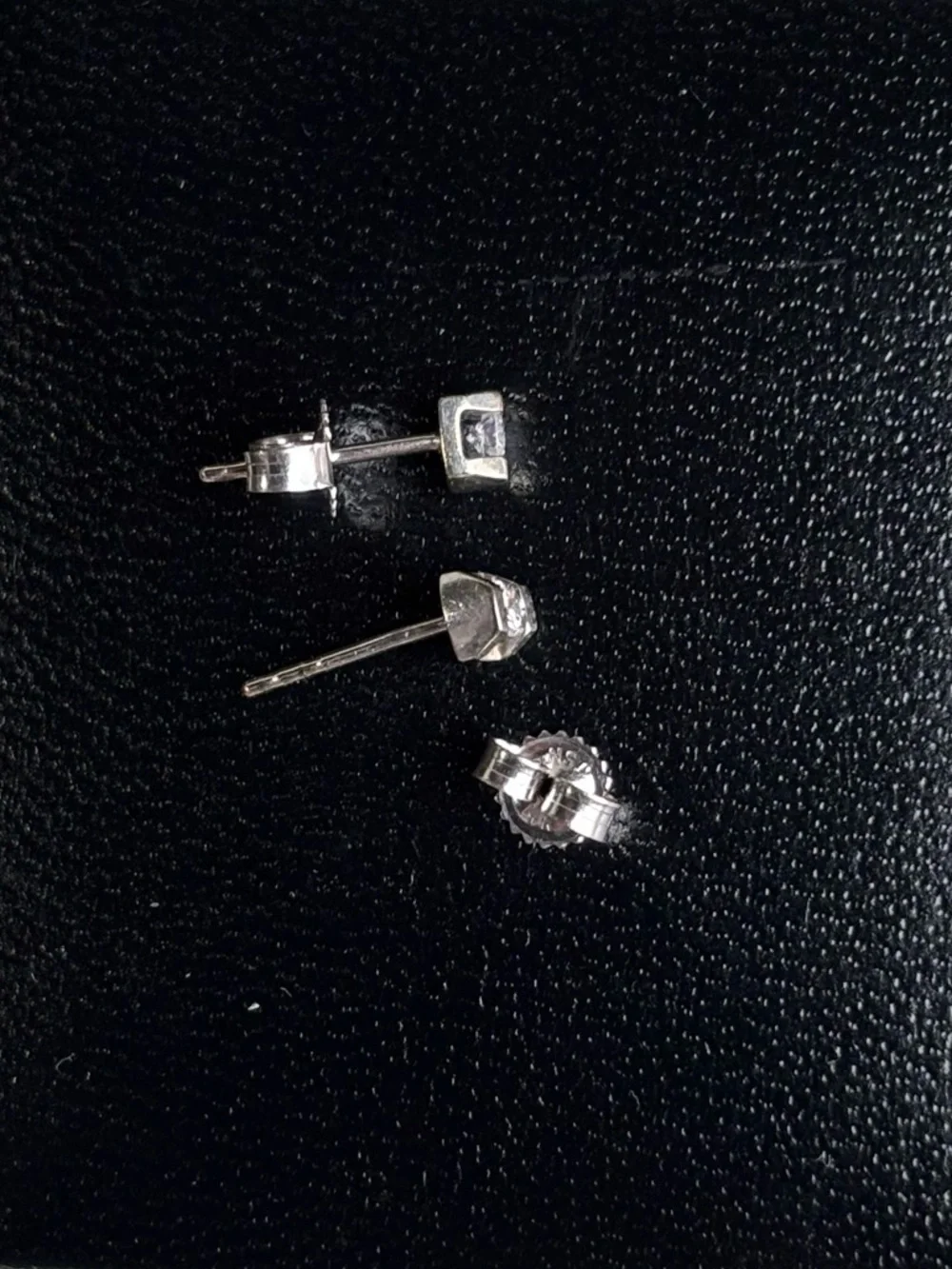 14k White Gold Diamond Stud Earrings - Picture 9 of 13